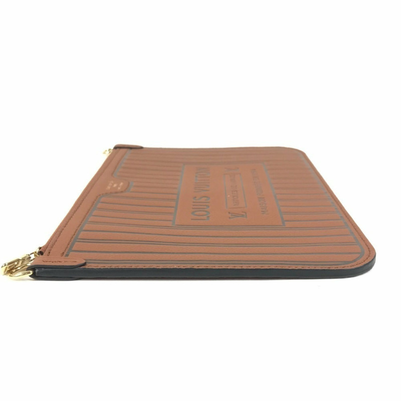 路易威登 M12061 Monogram Neverfull 內外翻轉 MM 手拿包,帶第二個多功能口袋,皮革材質,男女通用,棕褐色,近全新-1