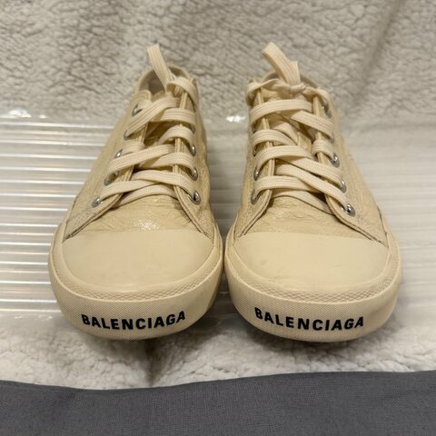 Balenciag 米白色仿舊帆布懶人鞋 37號 98新配件塵袋
