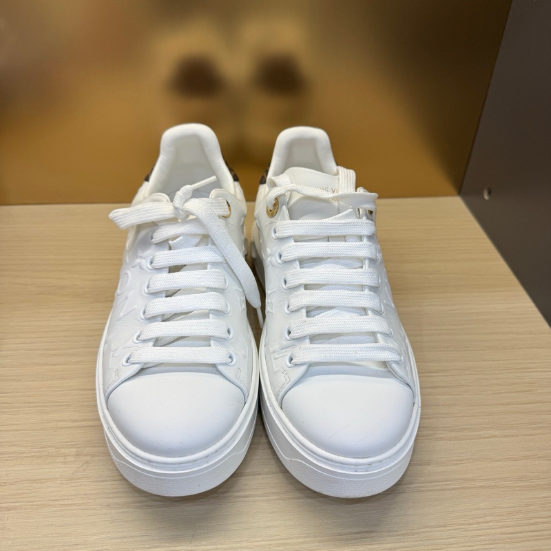 98新Lv 路易威登/白色浮雕滿印timeout板鞋 37碼-1