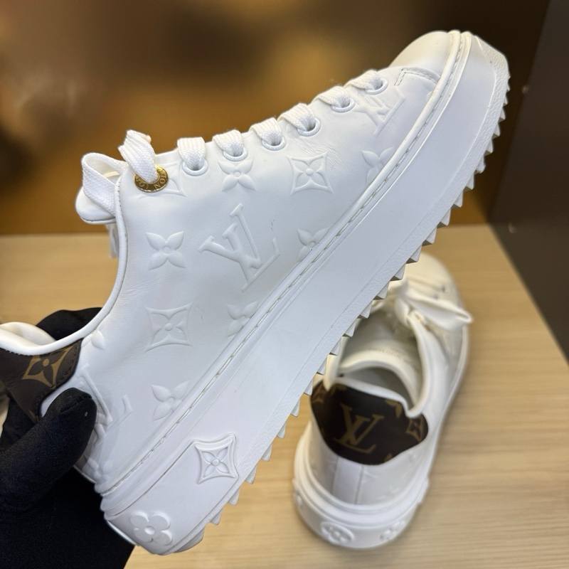 98新Lv 路易威登/白色浮雕滿印timeout板鞋 37碼-5