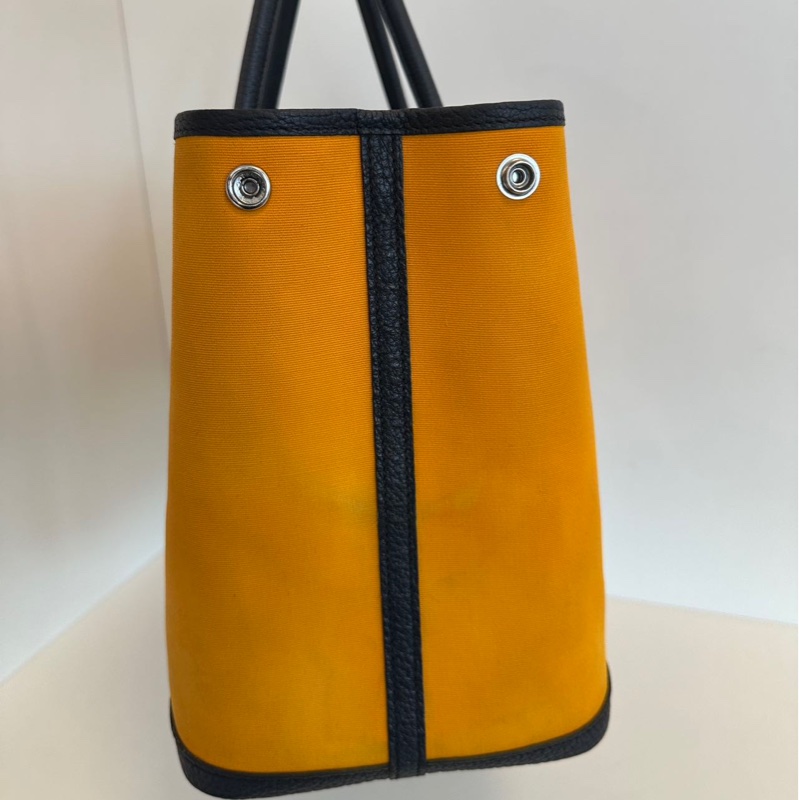 Hermes Garden Party 花園包 36 姜黄色拼深藍-6