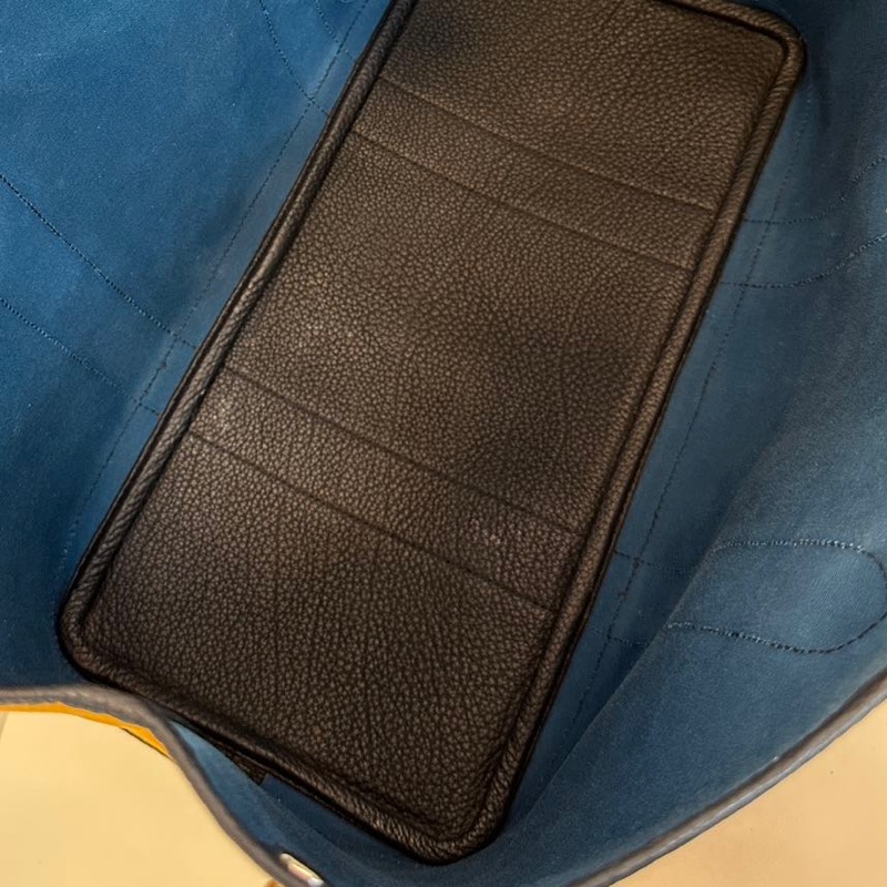 Hermes Garden Party 花園包 36 姜黄色拼深藍-15