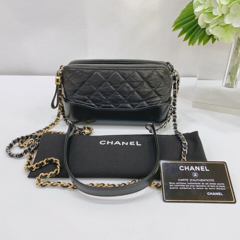 Chanel 黑金mini流浪鏈條包