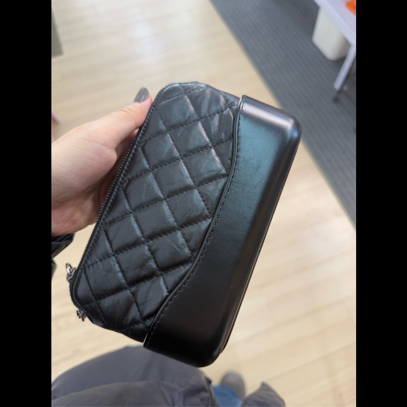 Chanel 黑金mini流浪鏈條包-8