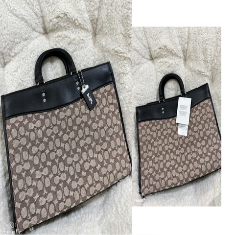 全新COACH ROGUE經典提花面料男用手提公事包