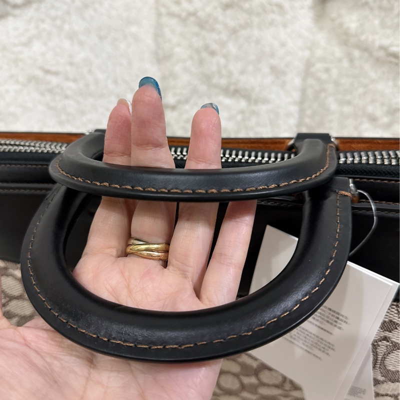 全新COACH ROGUE經典提花面料男用手提公事包-5