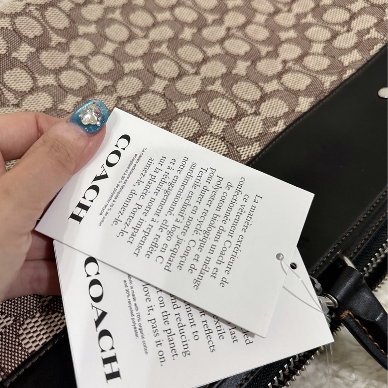 全新COACH ROGUE經典提花面料男用手提公事包-24