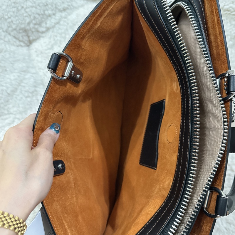 全新COACH ROGUE經典提花面料男用手提公事包-42