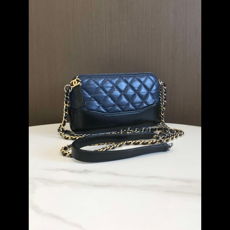 Chanel 藍拼黑mini流浪包-1