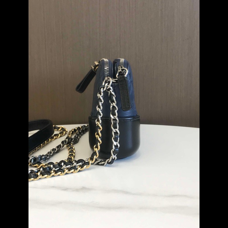 Chanel 藍拼黑mini流浪包-2