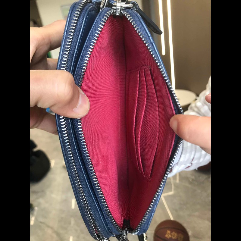 Chanel 藍拼黑mini流浪包-6