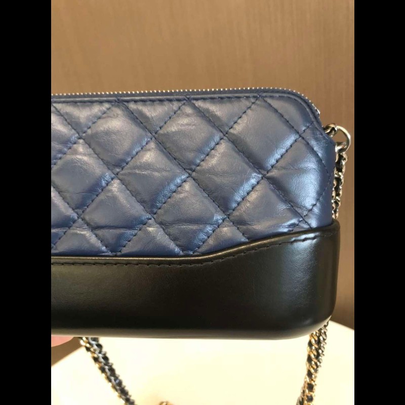 Chanel 藍拼黑mini流浪包-10