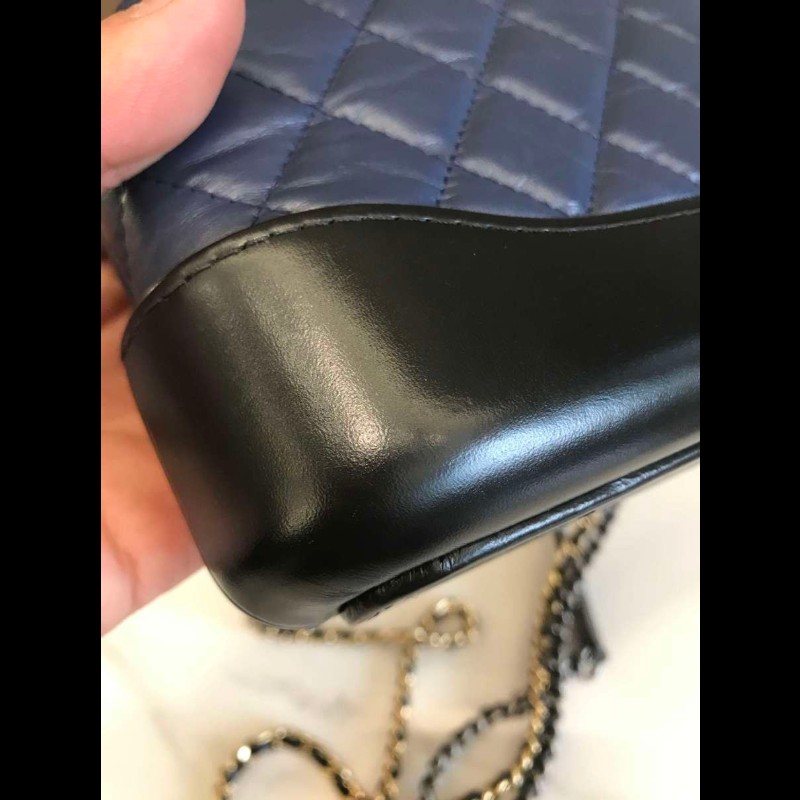 Chanel 藍拼黑mini流浪包-14