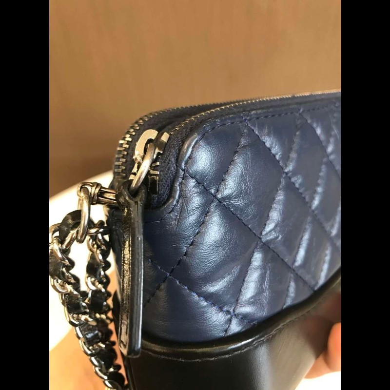 Chanel 藍拼黑mini流浪包-21