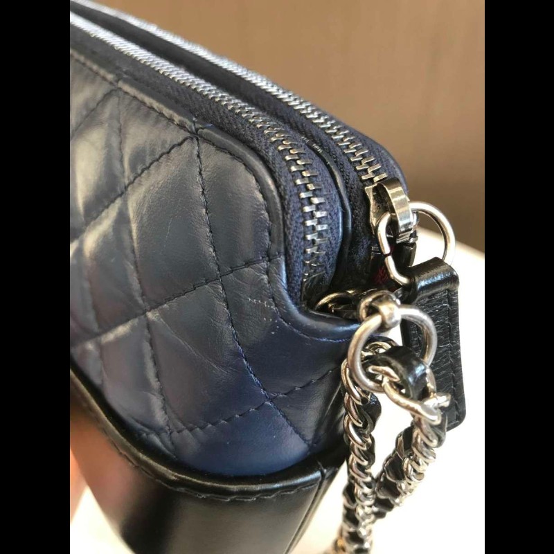Chanel 藍拼黑mini流浪包-22