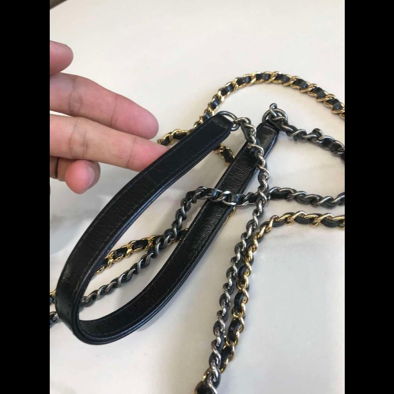 Chanel 藍拼黑mini流浪包-24