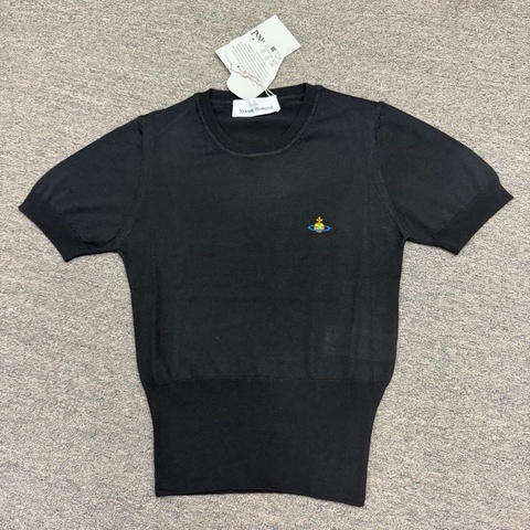 Vivienne Westwood 西太后 真絲羊毛 短袖針織#XS S M 黑色/灰白色