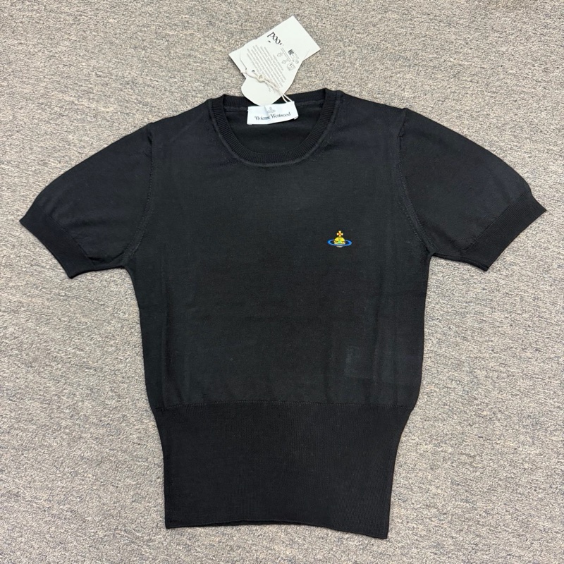 Vivienne Westwood 西太后 真絲羊毛 短袖針織#XS S M 黑色/灰白色-0