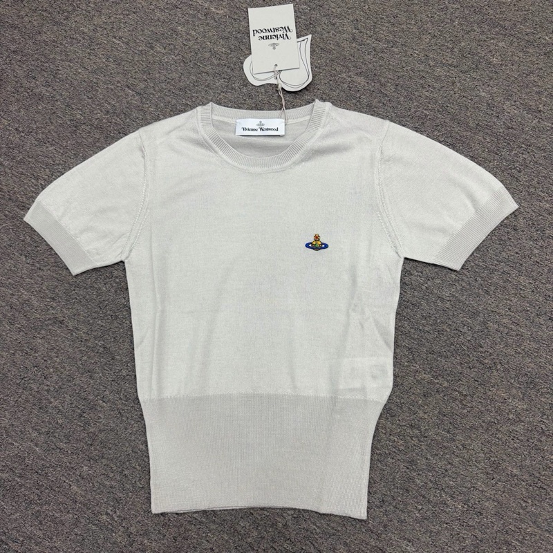 Vivienne Westwood 西太后 真絲羊毛 短袖針織#XS S M 黑色/灰白色-3