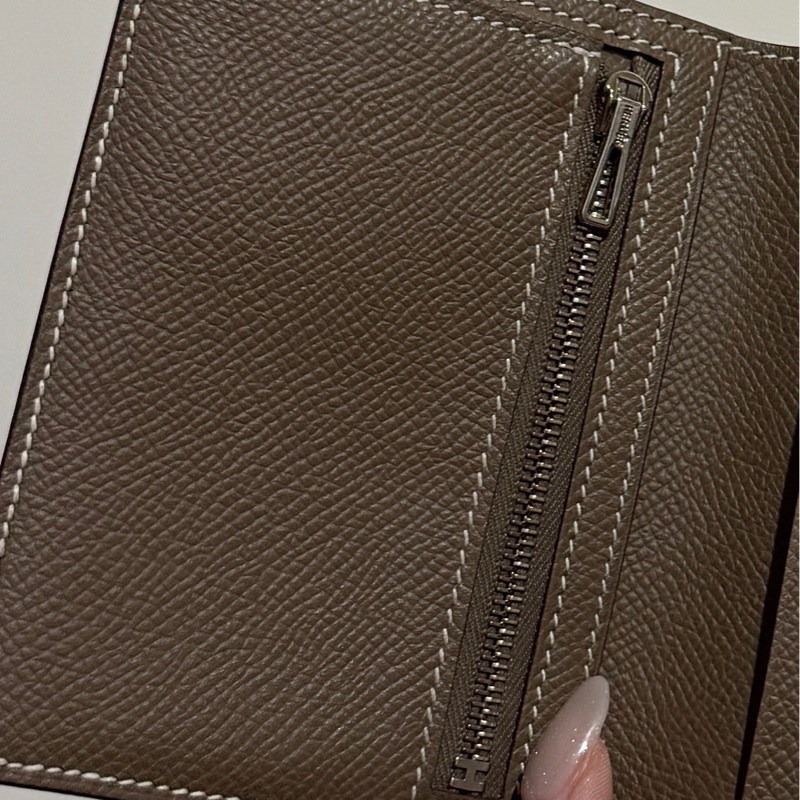 Hermes 愛馬仕 Bearn 錢包 中夾 短夾 大象灰-7