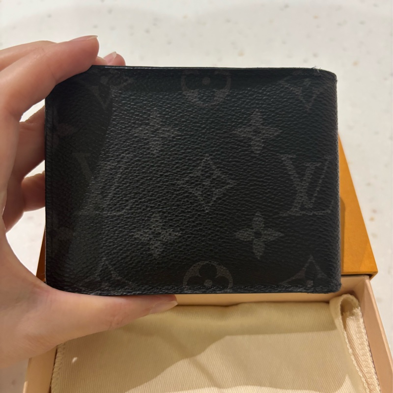 LV黑老花短夾-10