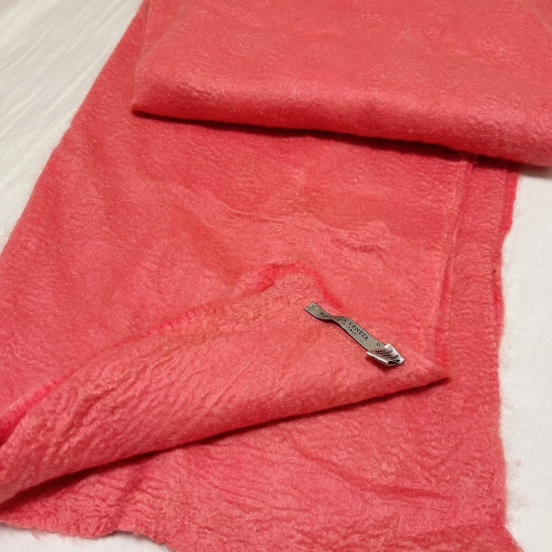 BOTTEGA VENETA喀什米爾圍巾 義大利製 橘粉紅-全新未使用長200公分-4