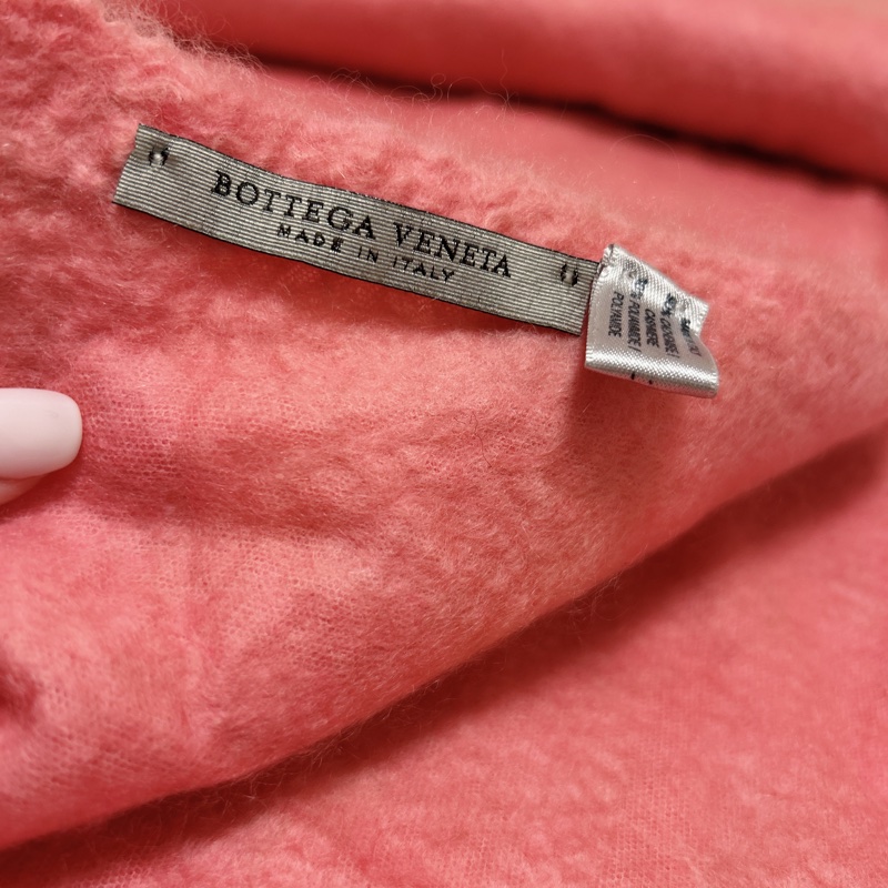 BOTTEGA VENETA喀什米爾圍巾 義大利製 橘粉紅-全新未使用長200公分-8