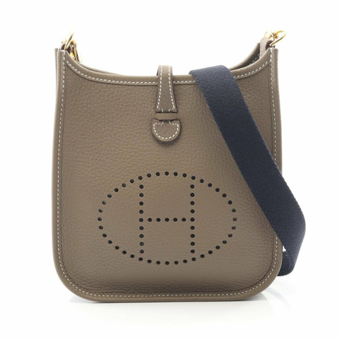 愛馬仕 Hermès Evelyn TPM Amazon 女士單背包，Taurillon Clemence 皮革，灰色