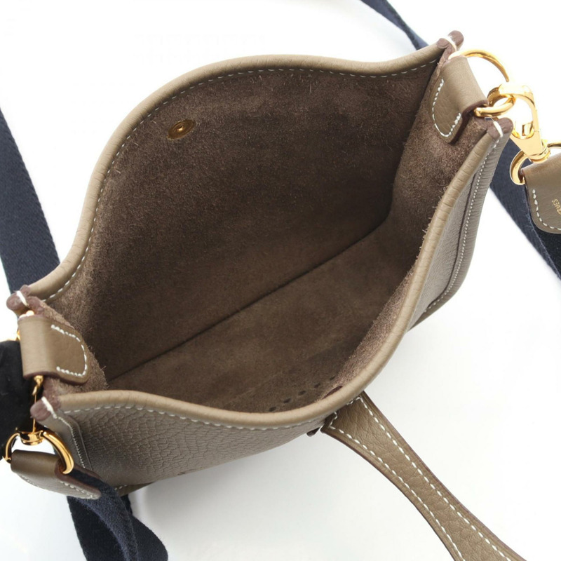 愛馬仕 Hermès Evelyn TPM Amazon 女士單背包，Taurillon Clemence 皮革，灰色-2