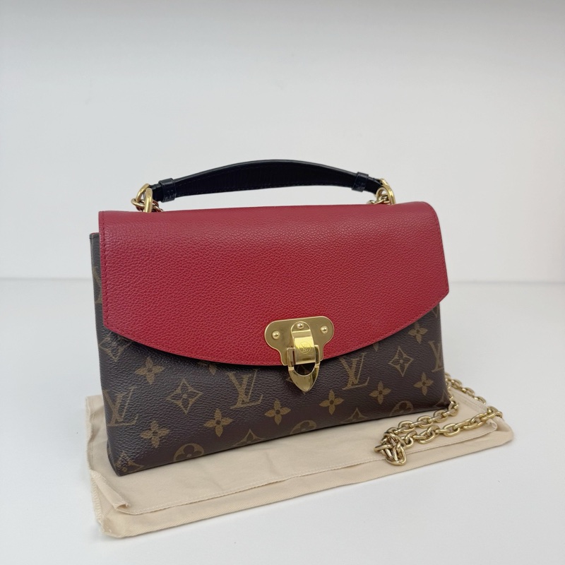 97新 路易威登/Louis Vuitton 老花鏈條傳奇包 信封 紅拼色-1