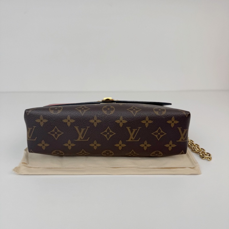 97新 路易威登/Louis Vuitton 老花鏈條傳奇包 信封 紅拼色-5
