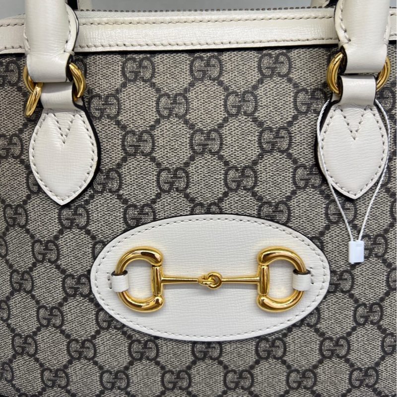GUCCI古馳馬銜扣 955系列白色老花貝殼包手提包！附件：肩帶！-5
