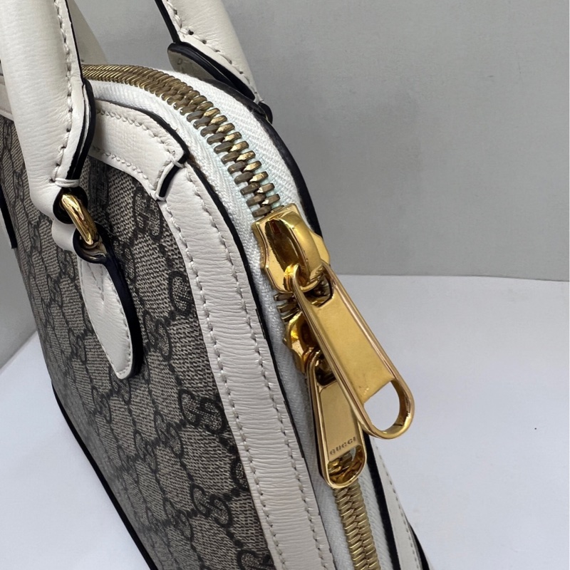 GUCCI古馳馬銜扣 955系列白色老花貝殼包手提包！附件：肩帶！-9