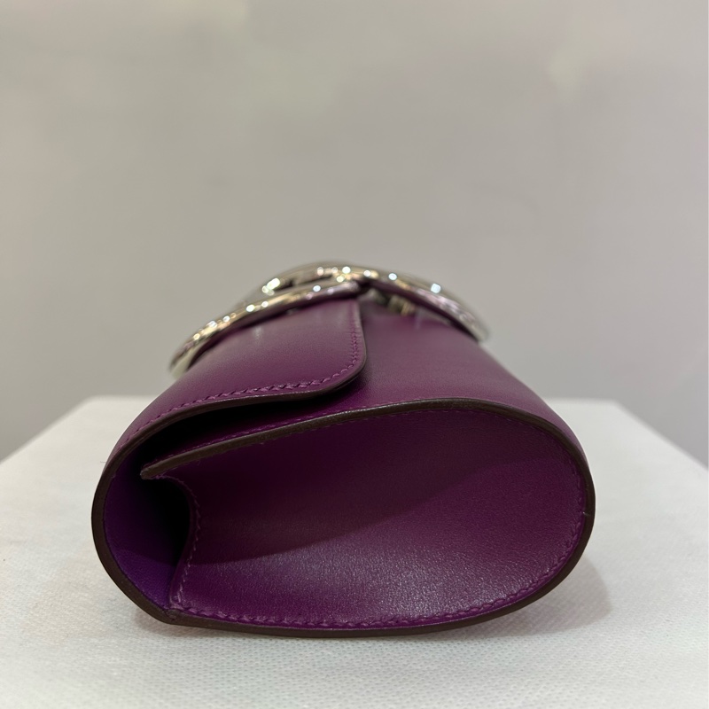 HERMES紫色銀釦EGEE手拿包-2