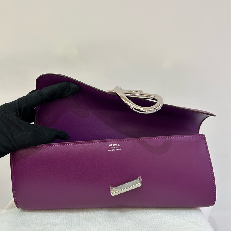 HERMES紫色銀釦EGEE手拿包-4