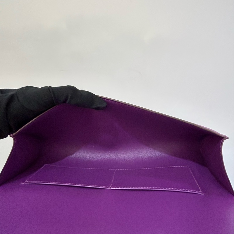 HERMES紫色銀釦EGEE手拿包-5