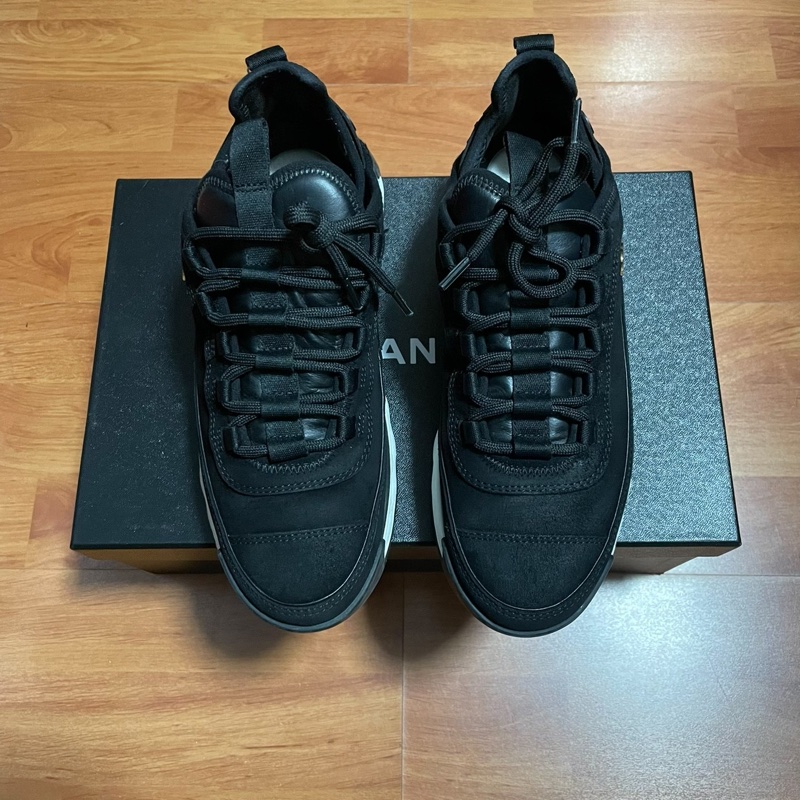 Chanel香奈兒徽標正品運動鞋雙c休閒鞋 黑色 38碼97 新-2