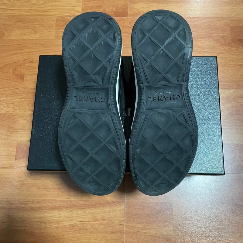 Chanel香奈兒徽標正品運動鞋雙c休閒鞋 黑色 38碼97 新-6