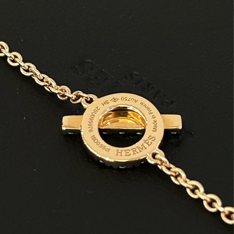 Hermes 18K玫瑰金帶鑽Finesse 小Q手鏈-2