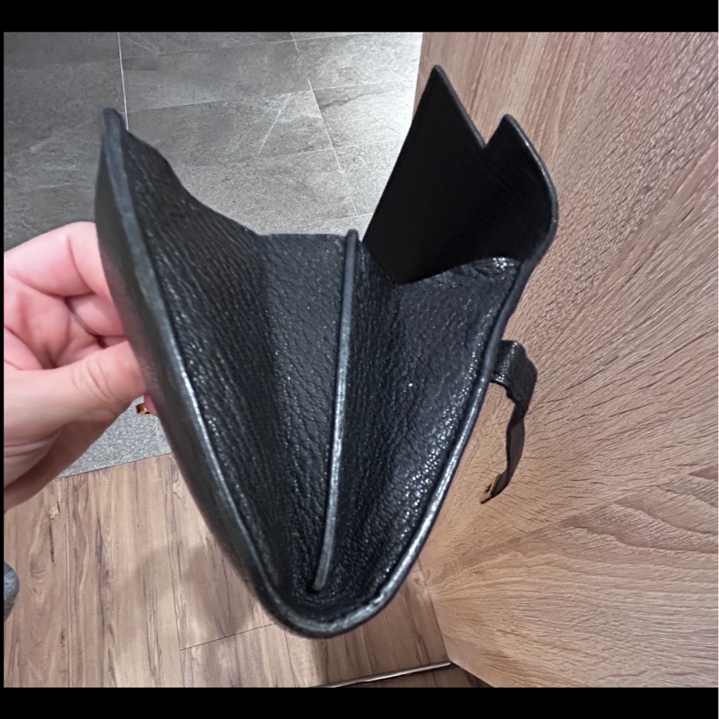 Hermes愛馬仕 黑色 金扣長夾Togo皮 Kelly Wallet-7