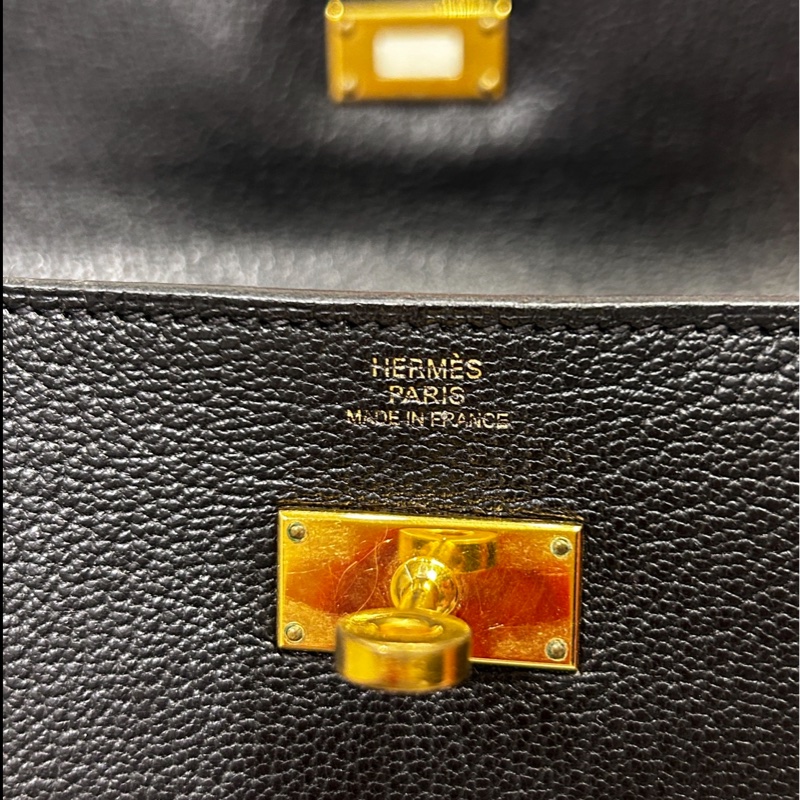 Hermes愛馬仕 黑色 金扣長夾Togo皮 Kelly Wallet-13