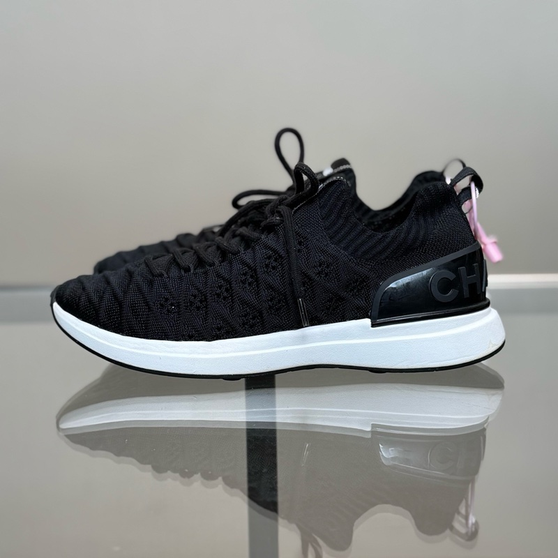 CHANEL/香奈兒 22B 黑白系帶字母休閒鞋 尺碼/36.5碼 成色/98-4