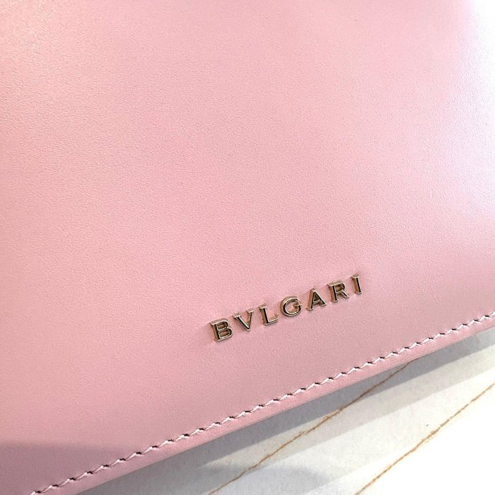 *SHIHNA名牌精品*BVLGARI Serpenti系列FOREVER牛皮琺瑯蛇頭掀蓋方包 (法國玫瑰色)-7