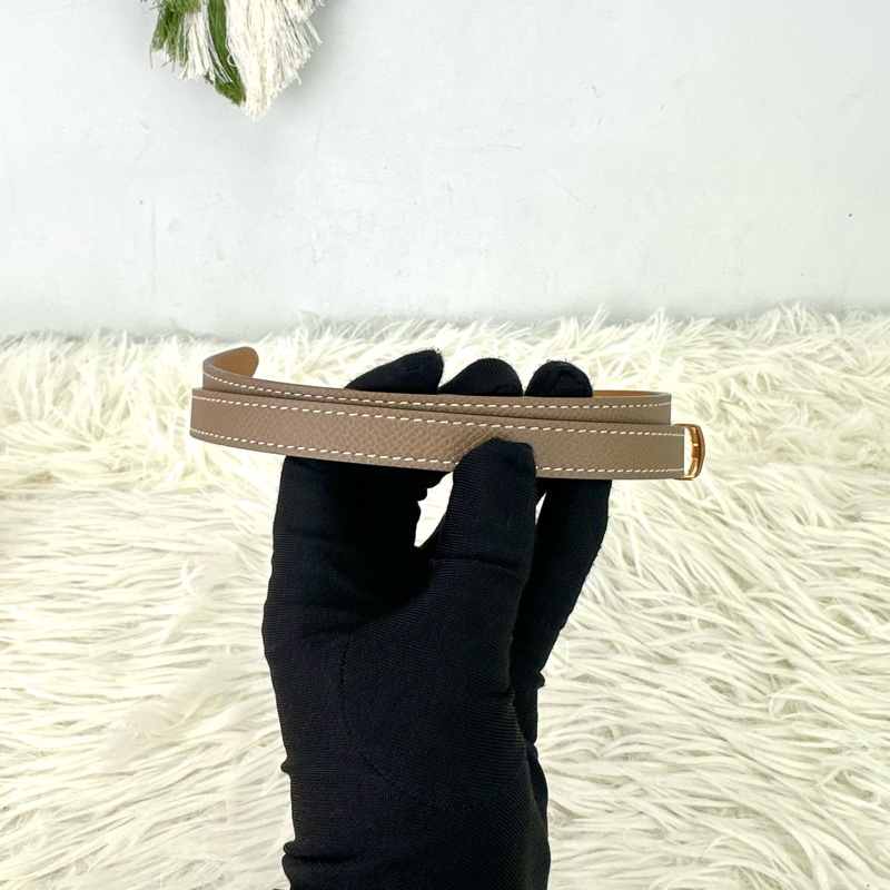 HERMES POP H 15 大象灰玫瑰金扣皮帶 65 U Stamp-3