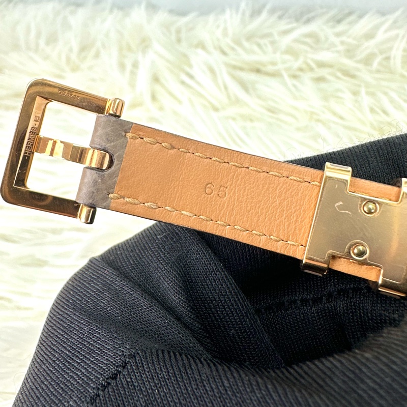 HERMES POP H 15 大象灰玫瑰金扣皮帶 65 U Stamp-4