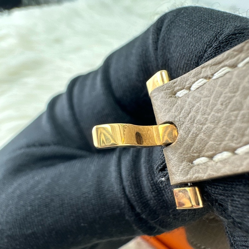 HERMES POP H 15 大象灰玫瑰金扣皮帶 65 U Stamp-8