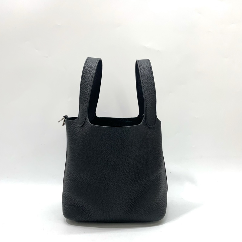 Hermes 89黑TC皮銀釦Picotin Lock 18手提包-0