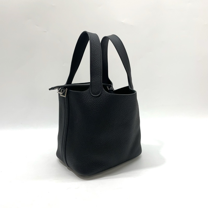 Hermes 89黑TC皮銀釦Picotin Lock 18手提包-2