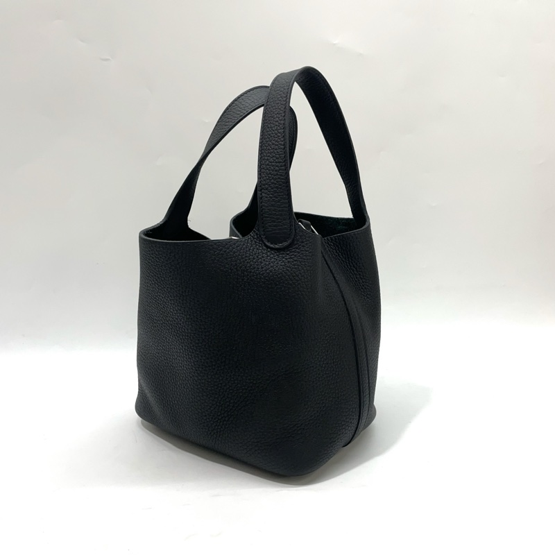 Hermes 89黑TC皮銀釦Picotin Lock 18手提包-3