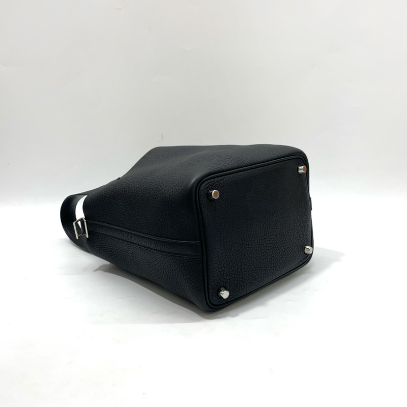 Hermes 89黑TC皮銀釦Picotin Lock 18手提包-5